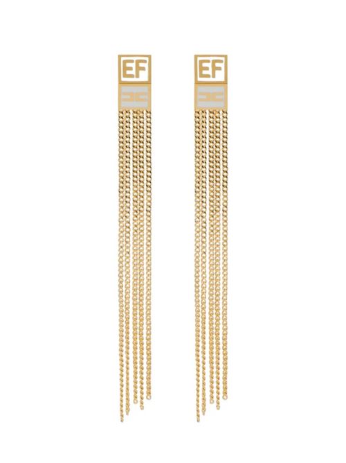 Drop earrings with enamelled logo plaque ELISABETTA FRANCHI | OR24M46E2.Q76